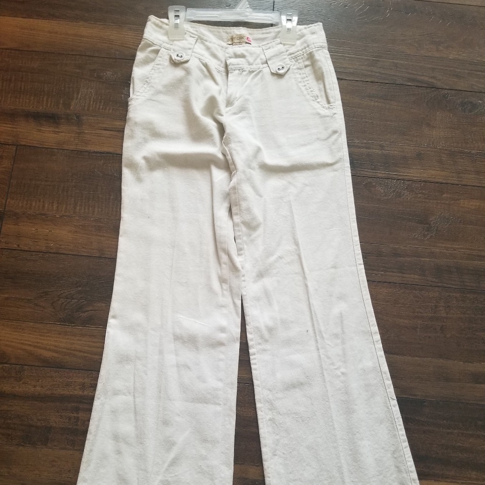 white linen summer pants